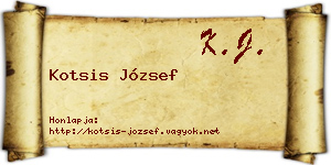 Kotsis József névjegykártya
